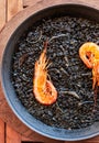 Black rice with Cuttlefish and Prawns