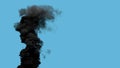 black rich carbon dioxide smoke emission from waste burning, isolated - industrial 3D rendering