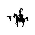 Black rider on a horse Royalty Free Stock Photo