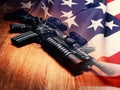 The Black Rifle And U.S. Flag