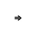 Black right arrow. Line simple icon isolated on white. Continue, enter Royalty Free Stock Photo