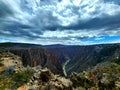 black rim Canyon of the Gunnison national Park a mountain valley with a river running through it Royalty Free Stock Photo