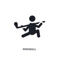 black rinkball isolated vector icon. simple element illustration from sport concept vector icons. rinkball editable logo symbol