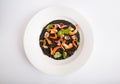 Black risotto with seafood