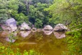 Black river in the Cascade Park area.Elyria.Ohio.USA Royalty Free Stock Photo