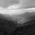 Black River Gorge Viewpoint in Mauritius Black and White Royalty Free Stock Photo