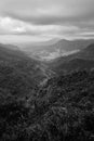 Black River Gorge Viewpoint in Mauritius Black and White Royalty Free Stock Photo