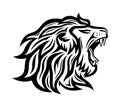 Black roaring lion icon.