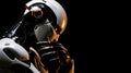 Black robot on black background Royalty Free Stock Photo
