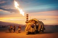 Black Rock Desert, USA - 2nd of September 2016: Burning Man Royalty Free Stock Photo