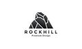 Black rock hills logo vector symbol icon design illustration Royalty Free Stock Photo