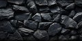 Black rock, stone, textured. Background for design.Generative AI Royalty Free Stock Photo