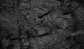 Black rock texture. Dark gray stone granite background. Cracked rough mountain surface. Royalty Free Stock Photo