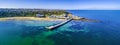 Black Rock wharf and The Cerberus Beach house.