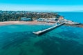 Black Rock wharf and The Cerberus Beach house.