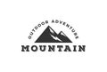 Black Rocky Mountain Silhouette for Outdoor Adventure Logo