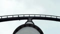 Black Roller coaster track and silver support