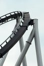 Black Roller coaster track and silver support