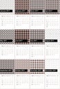 Black and roman coffee colored geometric patterns calendar 2016