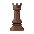 Black Rook as Chess Piece or Chessman Vector Illustration