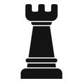 Black rook chess piece standing in powerful position Royalty Free Stock Photo