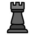 Black rook icon, outline style