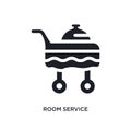 black room service isolated vector icon. simple element illustration from hotel concept vector icons. room service editable logo Royalty Free Stock Photo