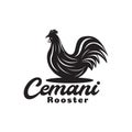 Black rooster cemani logo design, vector graphic symbol icon illustration creative idea