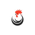 Black rooster. Logo