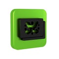 Black Rorschach test icon isolated on transparent background. Psycho diagnostic inkblot test Rorschach. Green square