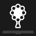 Black Rosary beads religion icon isolated on black background. Vector Illustration Royalty Free Stock Photo