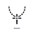 black rosary isolated vector icon. simple element illustration from religion concept vector icons. rosary editable logo symbol Royalty Free Stock Photo