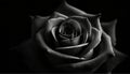 Black rose petals. Closeup black background. A soft rosebud emerging from the darkness