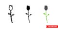 Black roses icon of 3 types color, black and white, outline. Isolated vector sign symbol.