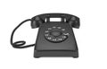 Black rotary phone isolated on white Royalty Free Stock Photo