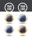 Black round buttons and pointers for YOUR LOGO