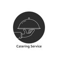 Black round catering service logo