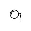 Black round flat lorgnette icon. Isolated eye-glass on white. glasses. Vector intelligence illustration