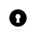 Black round keyhole icon for door Royalty Free Stock Photo