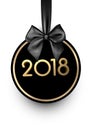 Black round 2018 New Year card.