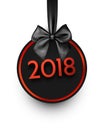 Black round 2018 New Year card.