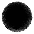 Black round shape of dark stone asteroid