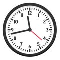 Black Wall Clock Flat Icon Isolated on White