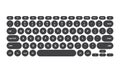 Black rounded keys latin english keyboard on white background - isolated vector illustration