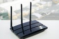 Black router in office