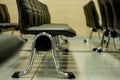 Black chair row. Royalty Free Stock Photo