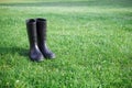 Black rubber boots Royalty Free Stock Photo