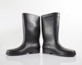 Black rubber boots isolated. Royalty Free Stock Photo