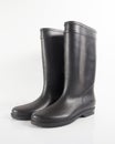 Black rubber boots isolated. Royalty Free Stock Photo