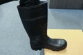 Black rubber boots, these rubber boots are usually worn by mining and construction workers Royalty Free Stock Photo